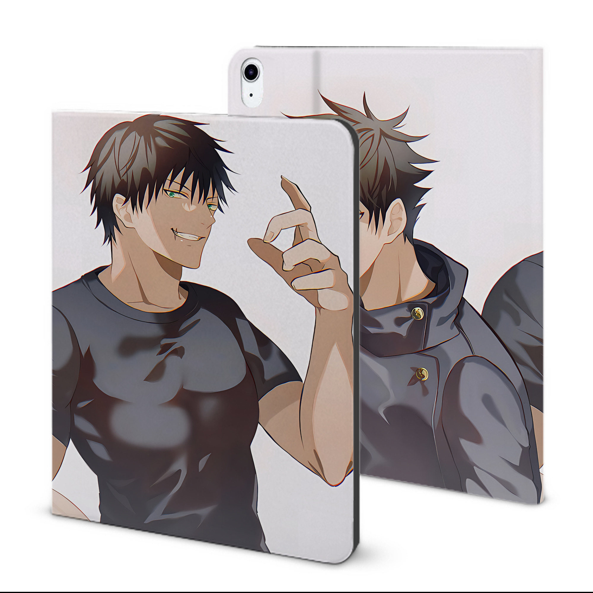 （画像用） 呪術廻戦 Jujutsu Kaisen IPad ケース ブック型 PUレザー TPU 耐衝撃 軽量 薄型 ペン収納なし 全面保護 IPad 各モデル対応